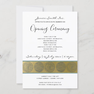INVITATION CÉRÉMONIE D'OUVERTURE GRANDIOSE LUXE NAVY FAUX OR