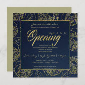 INVITATION CÉRÉMONIE D'OUVERTURE GRANDIOSE LUXE OR NAVY ROSE  (Devant / Derrière)