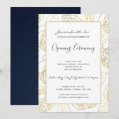 INVITATION CÉRÉMONIE D'OUVERTURE GRANDIOSE LUXE OR NAVY ROSE  (Devant / Derrière)