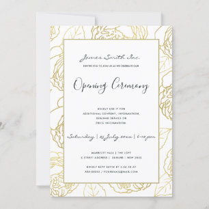 INVITATION CÉRÉMONIE D'OUVERTURE GRANDIOSE LUXE OR NAVY ROSE 