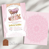 Invitation Cérémonie du Baby shower de fille rose
