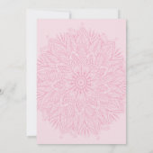 Invitation Cérémonie du Baby shower de fille rose (Dos)