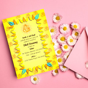 Invitation Cérémonie du Boy Dhoti indien Pancha Kattu Invit