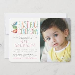 Invitation Cérémonie du premier riz Birdie Photo