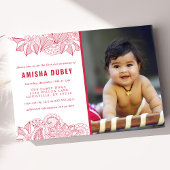 Invitation Cérémonie du premier riz de l'Annaprashan Floral P