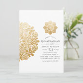 Invitation Cérémonie du premier riz Mandala Annaprashan d'or (Debout devant)