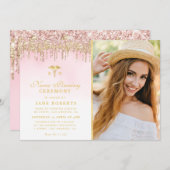 Invitation cérémonie élégante d'épingle d'infirmière de parti (Devant / Derrière)