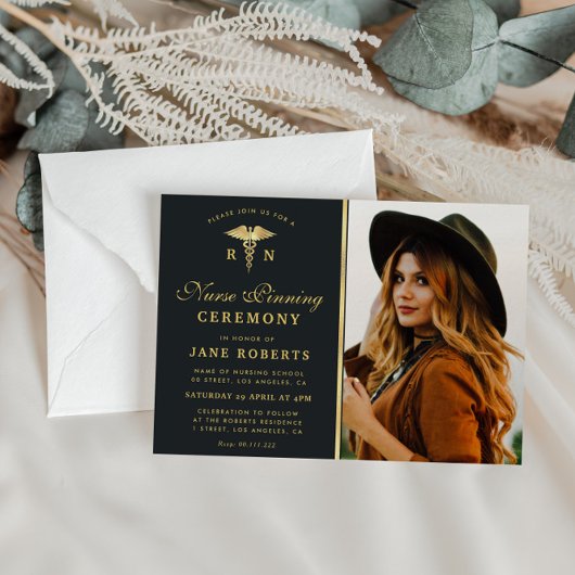 Invitation cérémonie élégante d'or