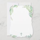 Invitation Cérémonie Et Fête Du Baptême De Garçon Feuille Ver (Dos)