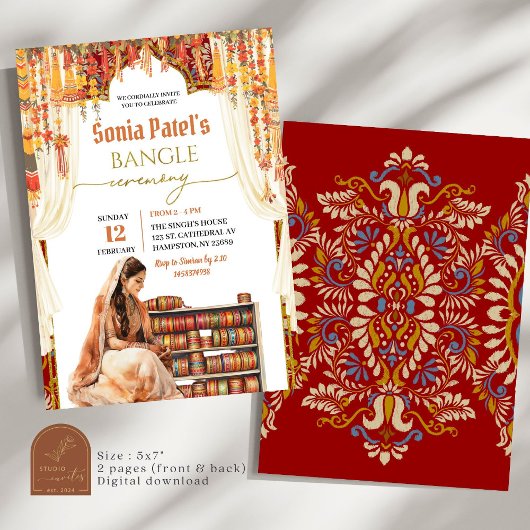 Invitation Cérémonie Florale Inde Bangle Choora
