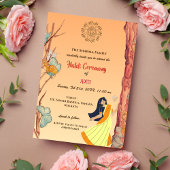 Invitation Cérémonie Haldi de la mariée hindoue indienne Papi
