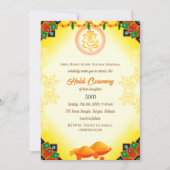 Invitation Cérémonie Haldi de la mariée indienne Couple hindo (Devant)