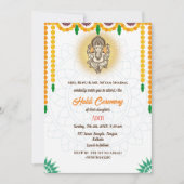 Invitation Cérémonie Haldi de la mariée indienne Couple hindo (Devant)