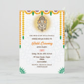 Invitation Cérémonie Haldi de la mariée indienne Couple hindo (Debout devant)