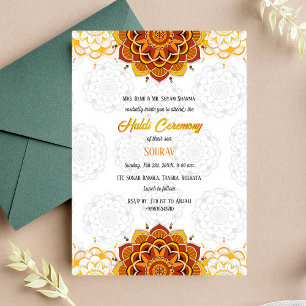 Invitation Cérémonie Haldi du marié indien