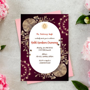 Invitation Cérémonie Haldi Kumkum