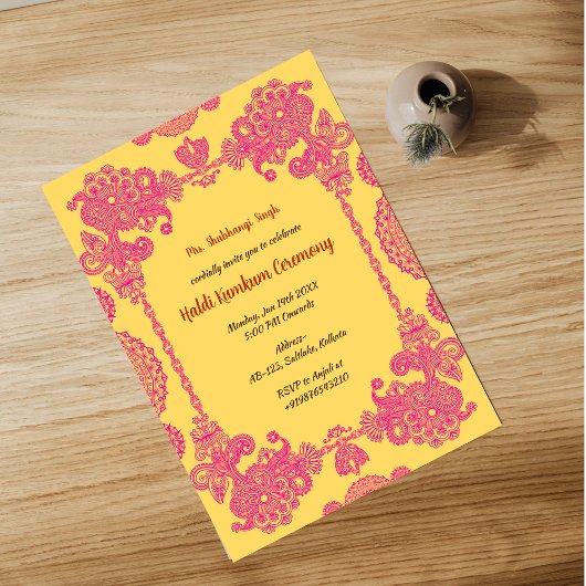 Invitation Cérémonie Haldi Kumkum