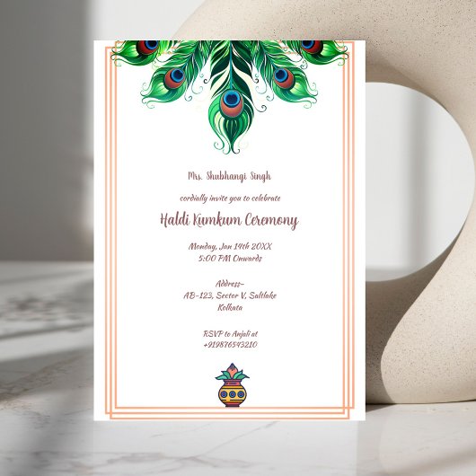 Invitation Cérémonie Haldi Kumkum