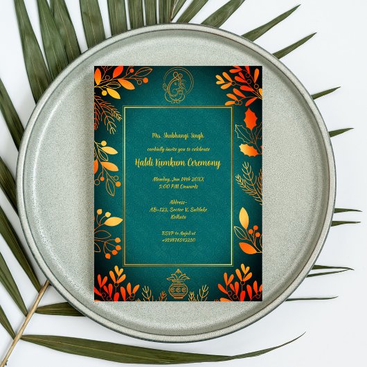 Invitation Cérémonie Haldi Kumkum