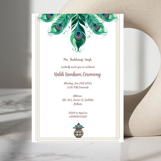 Invitation Cérémonie Haldi Kumkum