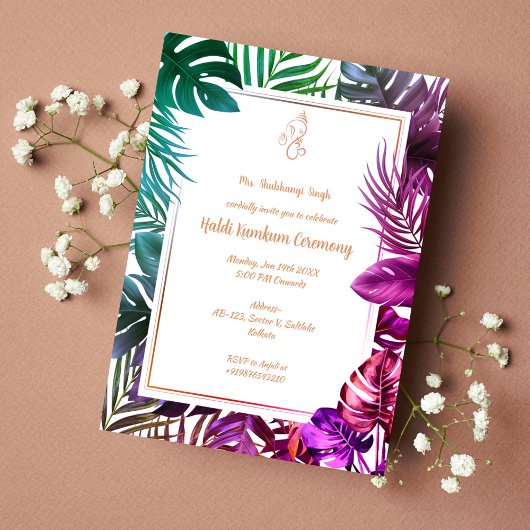 Invitation Cérémonie Haldi Kumkum