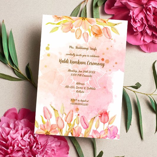 Invitation Cérémonie Haldi Kumkum
