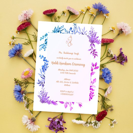 Invitation Cérémonie Haldi Kumkum