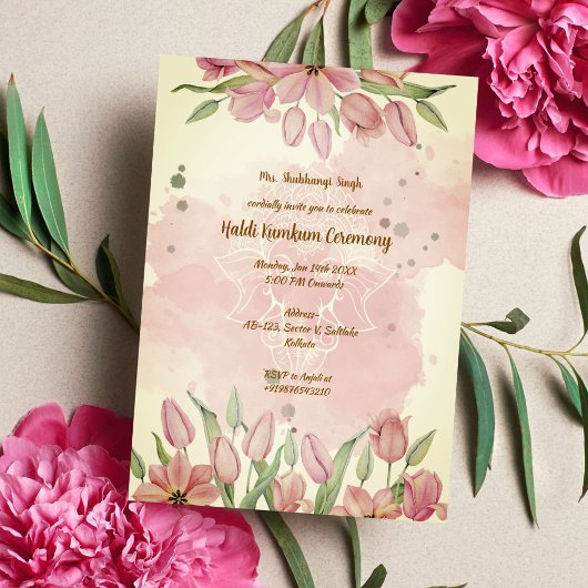 Invitation Cérémonie Haldi Kumkum
