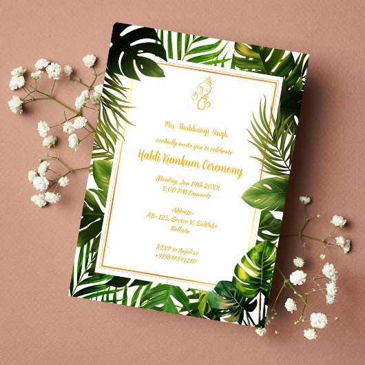 Invitation Cérémonie Haldi Kumkum