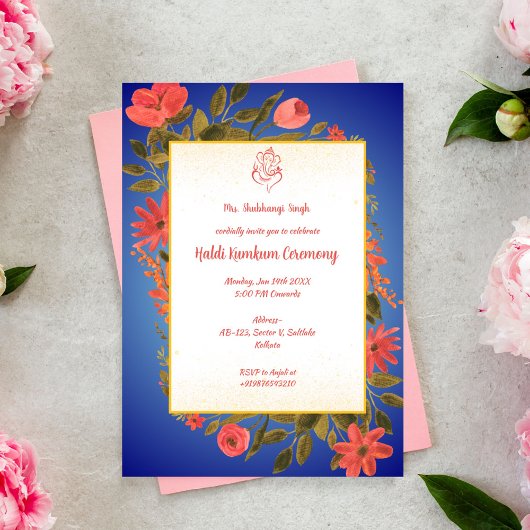 Invitation Cérémonie Haldi Kumkum