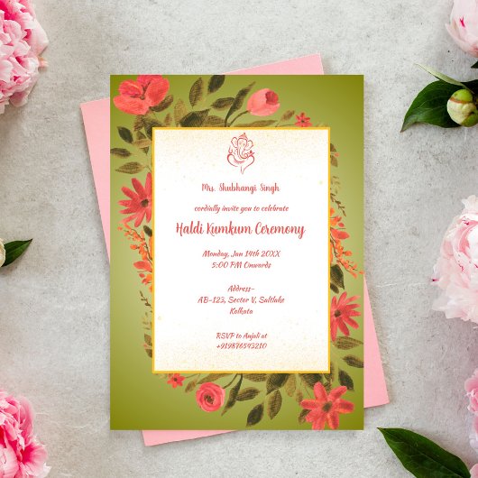 Invitation Cérémonie Haldi Kumkum