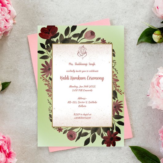 Invitation Cérémonie Haldi Kumkum