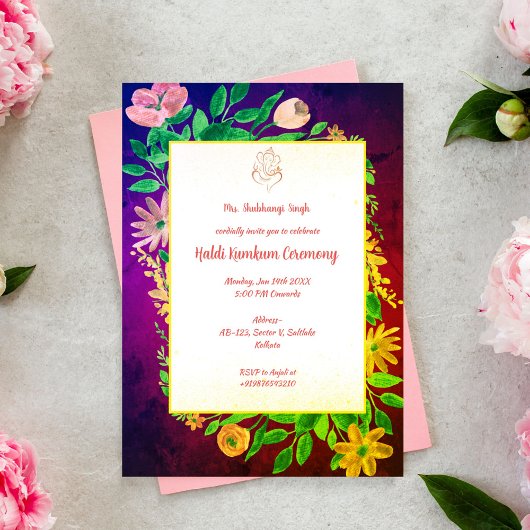 Invitation Cérémonie Haldi Kumkum