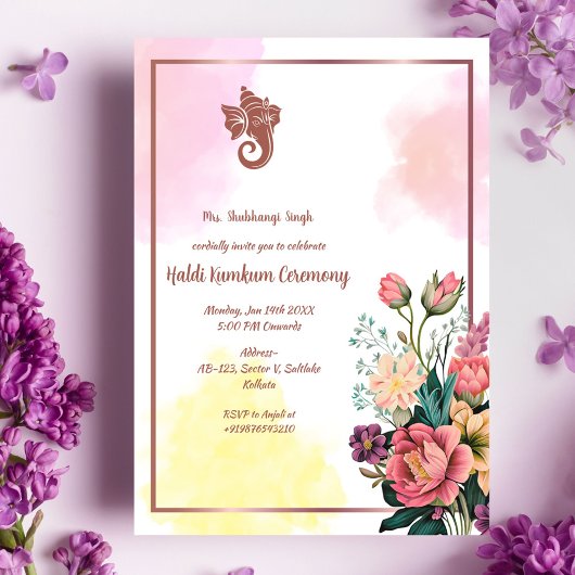 Invitation Cérémonie Haldi Kumkum