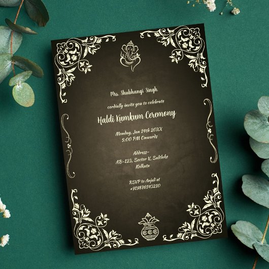 Invitation Cérémonie Haldi Kumkum