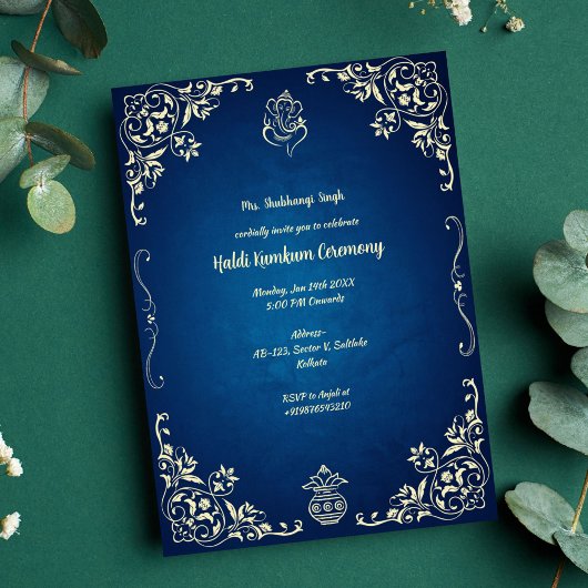 Invitation Cérémonie Haldi Kumkum