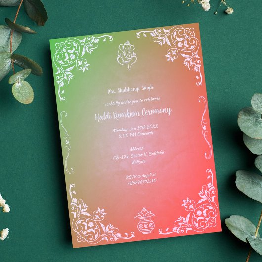 Invitation Cérémonie Haldi Kumkum