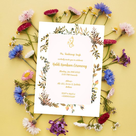 Invitation Cérémonie Haldi Kumkum