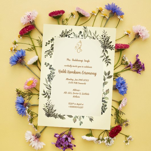 Invitation Cérémonie Haldi Kumkum
