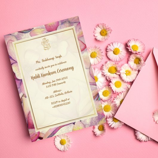 Invitation Cérémonie Haldi Kumkum