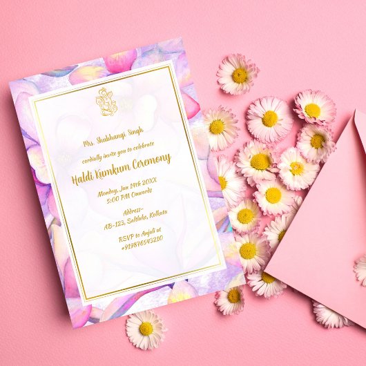 Invitation Cérémonie Haldi Kumkum