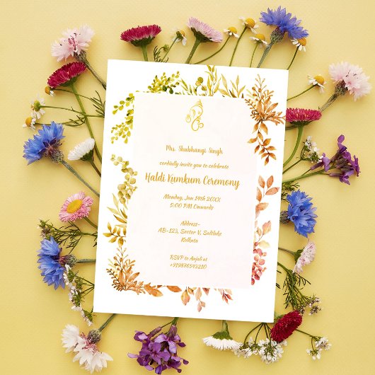 Invitation Cérémonie Haldi Kumkum
