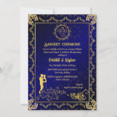Invitation Cérémonie indienne de la sangeet avant le Mariage (Devant)