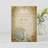 Invitation Cérémonie indienne de la sangeet pré-Mariage Peaco (Debout devant)