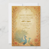 Invitation Cérémonie indienne de la sangeet pré-Mariage Peaco (Devant)