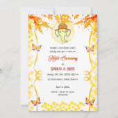 Invitation Cérémonie indienne Haldi Couple hindou Ganesha (Devant)