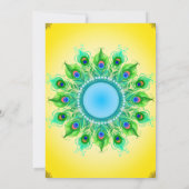 Invitation Cérémonie indienne Haldi Couple hindou Paon (Dos)