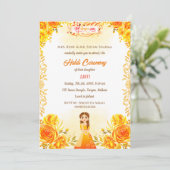 Invitation Cérémonie indienne hindou de la mariée Haldi Ganes (Debout devant)