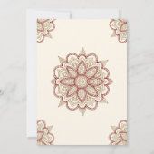 Invitation Cérémonie islamique de Mehndi dorée et bordeaux (Dos)