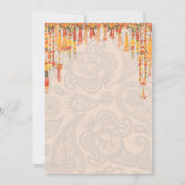 Invitation Cérémonie Mariage de Haldi Mehndi Sangeet Indien (Dos)